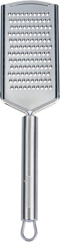Restaurantware Stainless Steel Fine Cheese Grater - German Standard Lemon Zester with Ergonomic Handle, Sharp Blades, Dishwasher Safe - Handheld Kitchen Grater for Parmesan, Garlic, Ginger