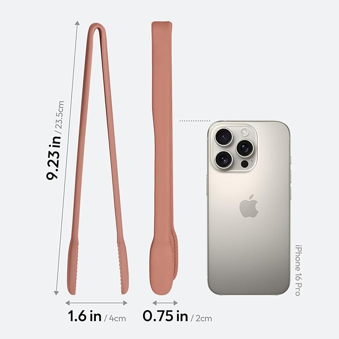 Carrotez Silicone Kitchen Tongs, Non-Scratch Serving Tongs, Coral Pink