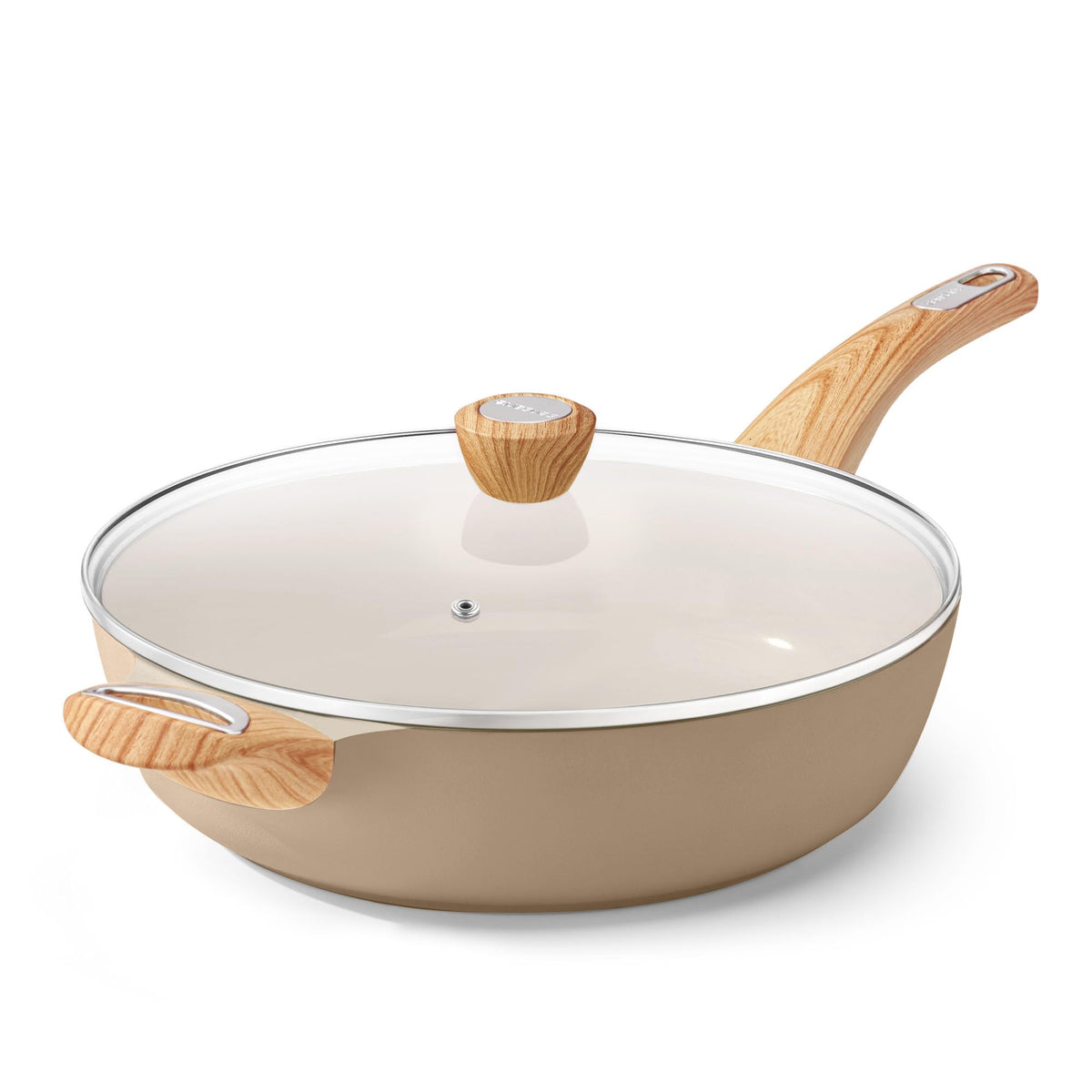 SENSARTE Ceramic Nonstick Frying Pan Skillet with Lid, 10.5 Inch Deep Frying Pan, 3.8 Qt Saute Pan, Induction Pan, Healthy Non Toxic Cooking Pan with Helper Handle, PFOA PFAS PTFE Free