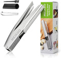 MEIAGO Garlic Press, Stainless Steel Garlic & Ginger Crusher, with Built-In Cleaner, Rust Resistant, No Peel, Large Capacity, Easy Clean，Dishwasher Safe，Silver