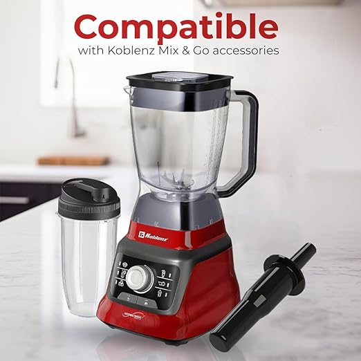 Koblenz Bob Countertop Blender, 1400W, 68 oz, Black/Red, LKM-9608