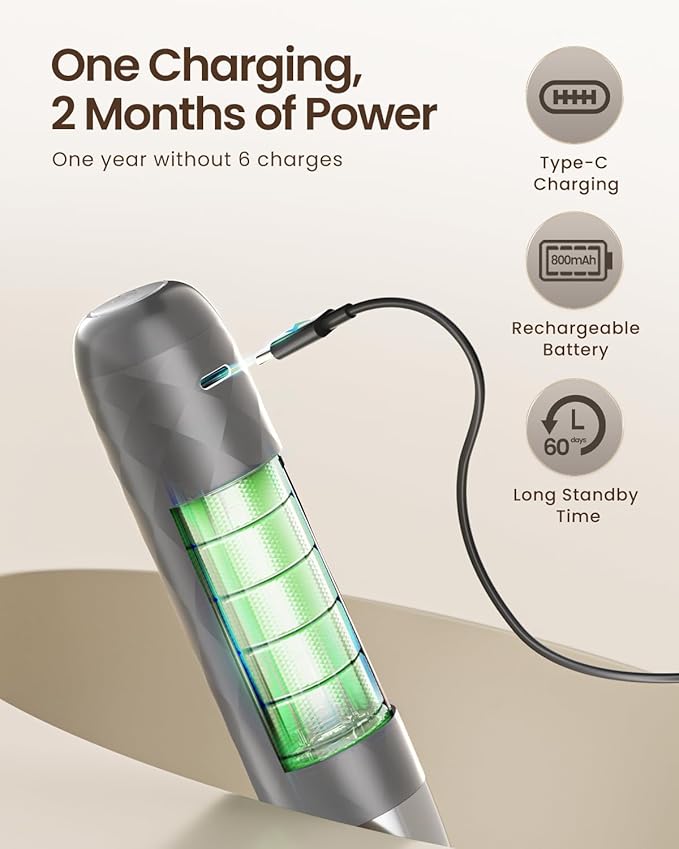 Maestri House Rechargeable Milk Frother, LunaFro Mini with Detachable Wand