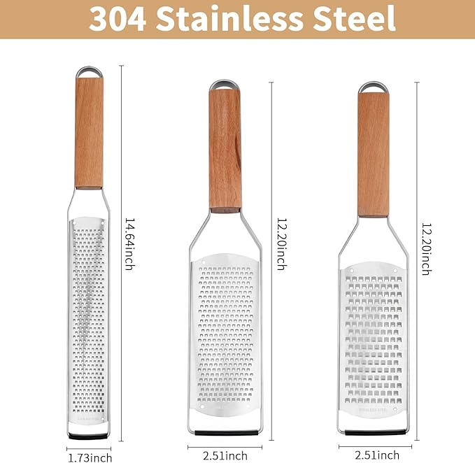 AGIgear Professional Cheese Graters for Kitchen Stainless Steel Handheld