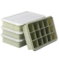 2 Tbsp Silicone Freezer Molds - Perfect for Storing Garlic, Herbs, Ginger, Pesto, Tomato Paste, Lemon Juice, Purees and More - Silicone Food Freezer Tray (Green 4 Pack)