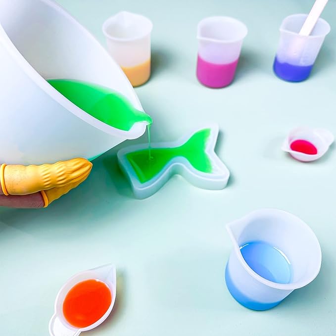 Sjubaopen Silicone Measuring Cups 600ml for Resin, Epoxy, Baking