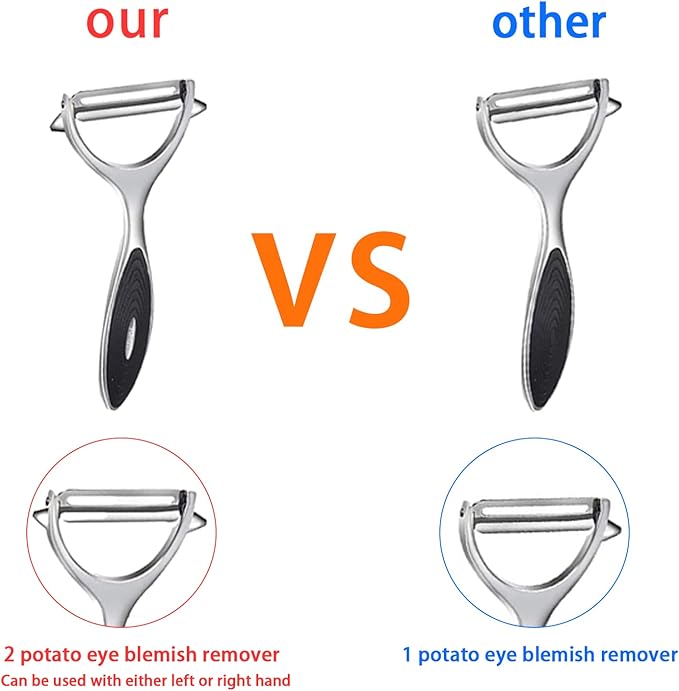 FUHUY Vegetable, Apple Peelers for kitchen, Fruit, Carrot, Veggie, Potatoes Peeler, Y-Shaped and I-Shaped Stainless Steel Peelers, with Ergonomic Non-Slip Handle & Sharp Blade, Good Sturdy (2PCS)