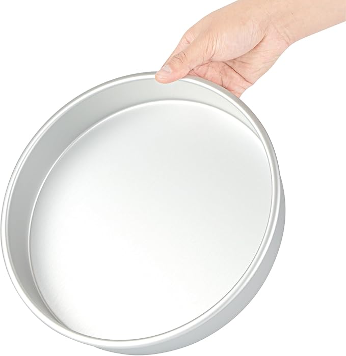 Restaurantware Aluminum Straight-Sided Cake Pan - Pack of 1 - Met Lux 10 x 2 Inches Round Baking Tin, Greaseproof, Even-Heating, Freezable - Anodized Aluminum Round Cake Pan Ideal For Baking
