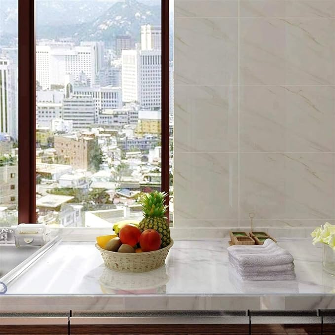 NECAUX Clear PVC Table Cover Protector 54 x 115 Inch 1.5mm Thick