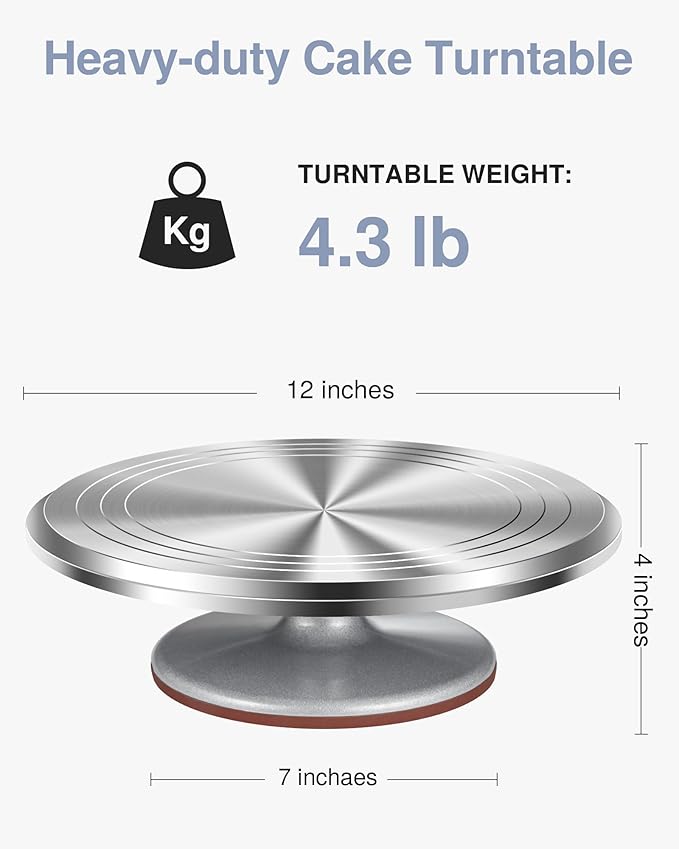 Puroma Aluminum Cake Turntable Rotating Non-slip Decorating Cupcake Cake