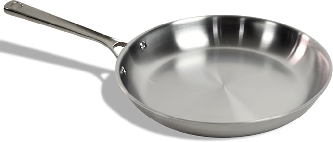 STRATA Carbon Steel Clad 12.5" Frying Pan Skillet, 3-Ply Carbon Steel Cookware with Aluminum Core, Even Heating, Stick-Resistant When Seasoned, Versatile & Fast-Heating