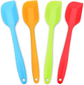 4-Piece Silicone Spatula Set with Stainless Steel Core, Small, Multicolor