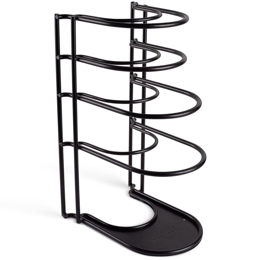 Cuisinel Pan Organizer for Cast Iron, 60-100LB, Extra Large 5-Tier Rack, Matte Black 15.9"