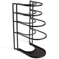 Cuisinel Pan Organizer for Cast Iron, 60-100LB, Extra Large 5-Tier Rack, Matte Black 15.9"