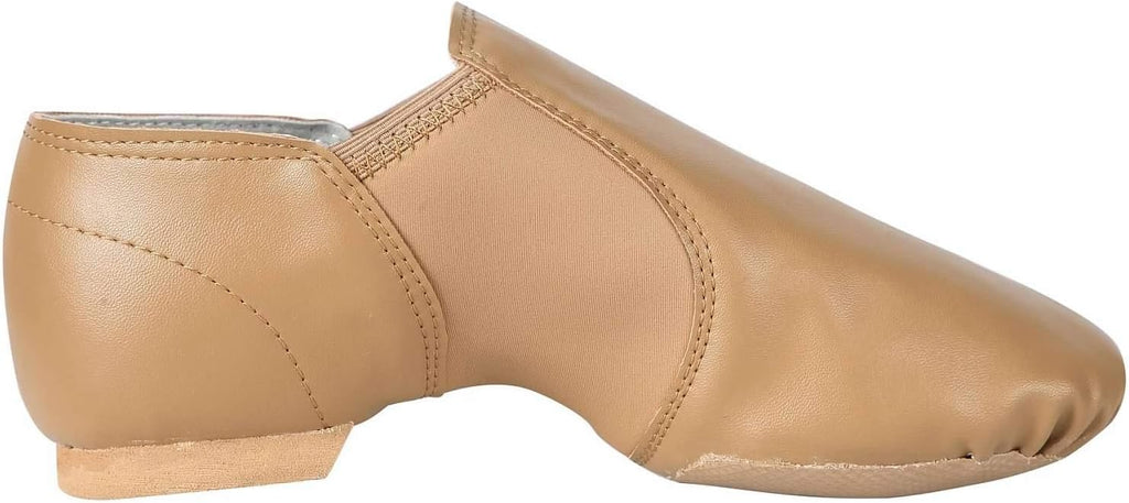 Linodes Unisex PU Leather Jazz Shoe EVA Sole Women/Men Dance Shoe-Brown 6.5