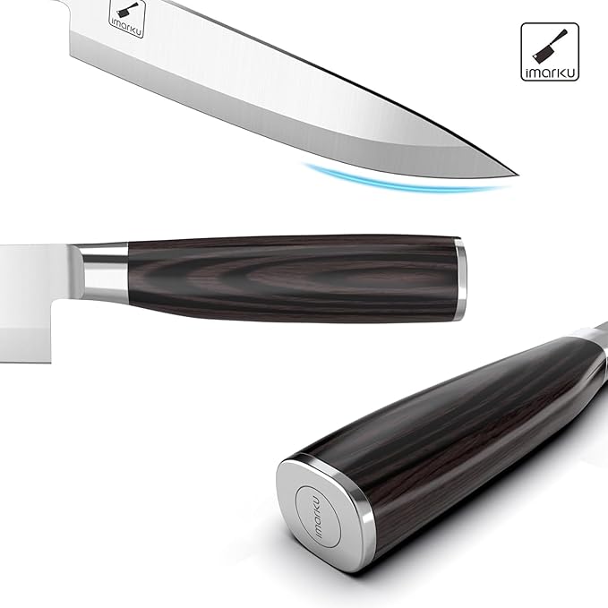 imarku 8 Inch Japanese Chef Knife,Single-Bevel Edge HC Steel Kitchen Knife