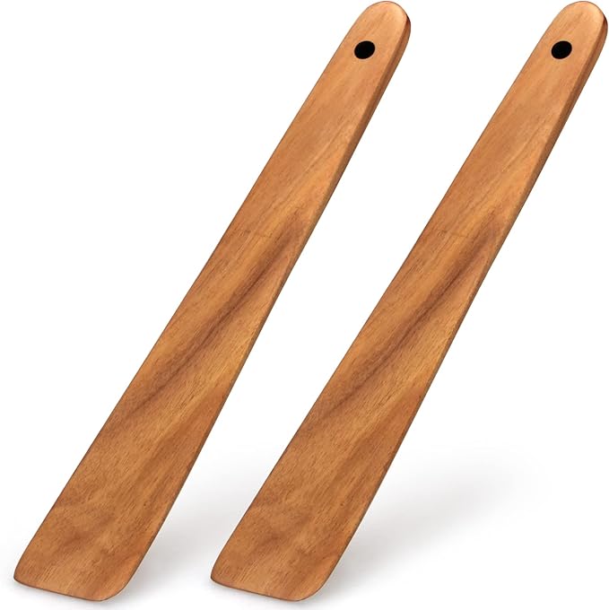 Non Toxic Wood Spatula for Cooking Spoon Teak Wooden Utensil Set Spurtle