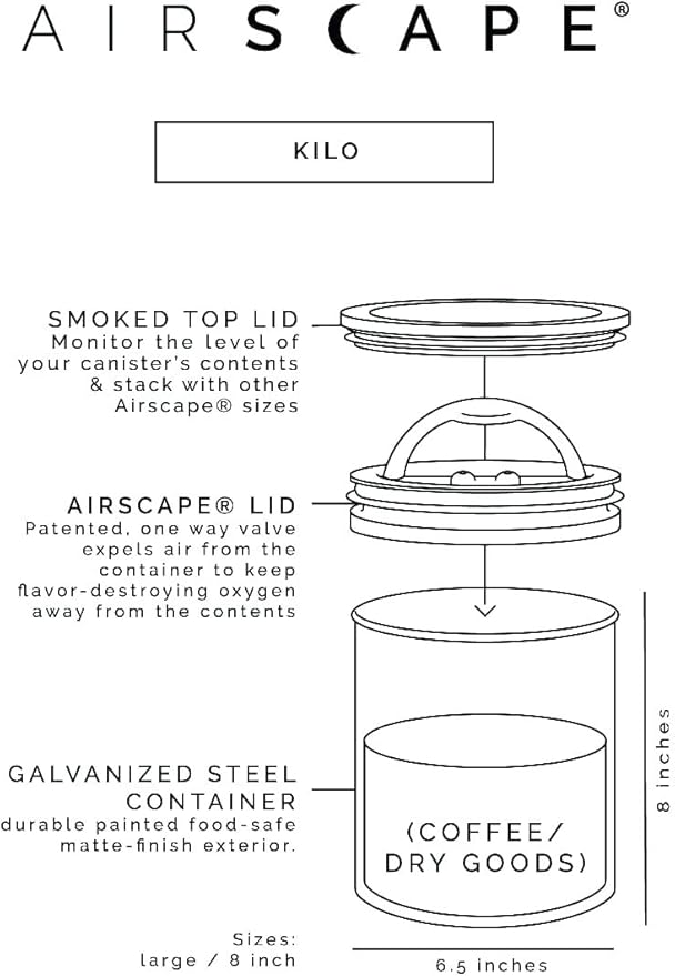 AirScape by Planetary Design | 2.2 lbs Coffee Storage | Matte Black