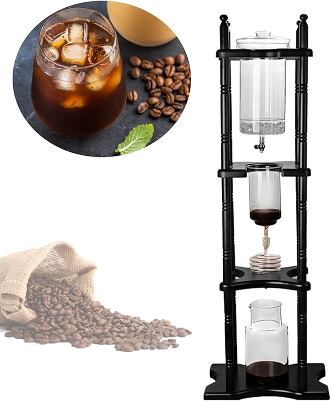GXFCHYL Large Capacity Cold Brew Tower Japanese Cold Brew Maker Glass Cold Brew Coffee Makers Drip Coled Coffee Tower Iced Tea Maker for Home Office Coffee Shop