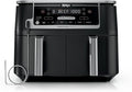 Ninja DZ550 Foodi 10 Quart 6-in-1 DualZone Smart XL Air Fryer with 2 Independent Baskets, Cook Thermometer for Perfect Doneness, Match and Finish to Roast, Dehydrate and More, Black