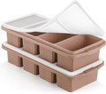 Ztomine Silicone Freezer Tray With Lid - Silicone Freezer Food Molds- Large Ice Cube Tray,Silicone Freezer Container,Freeze & Store Soup, Sauce, Broth,Leftovers - Makes 4 Perfect 1 Cup