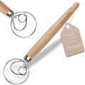 Danish Dough Whisk for Sourdough Bread, 13-Inch Bread Whisk with Wooden Handle, Stainless Steel Single Loop Dough Mixer and Sourdough Whisk for Bread Making, Pizza Dough, Batter and Pastry