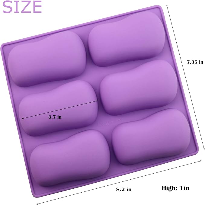 2PCS Oval Silicone Soap Mold,Soap Molds for Soap Making