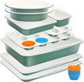 Ymiton Ceramic Nonstick Baking Pans Set, Non Toxic 33 PCS Stackable Bakeware Sets, 550°F Oven Safe Baking Sheet & Pans, Warp-Free, Dishwasher Safe, PTFE/PFOA/PFOS-Free (Green)