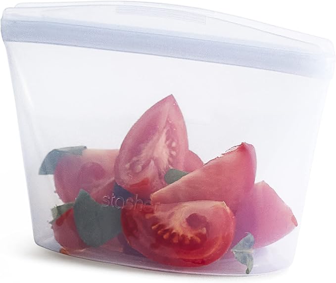 Stasher Premium Reusable Silicone Food Storage Bowl, Clear, 2-Cup