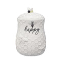 Young's Inc. Ceramic Honey Bee Cookie Jar with Lid and Handle – Honeycomb Design, 5.75" x 5.83" x 7.87", Decorative and Functional Kitchen Storage - Tea Canister