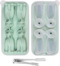 2-Pack Silicone Dog Ice Cube Trays with Free Stainless Steel Tongs – 4 Identical Dog Molds Per Tray (dog)