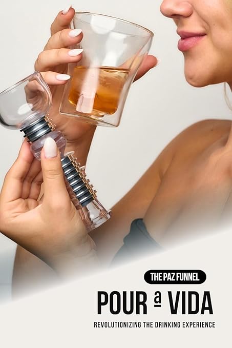 POUR a VIDA The Paz Magnetic Filtration Funnel - Stainless Steel Funnel for Smoother, Enhanced & Refined Drink Flavor - Premium Barware Essentials
