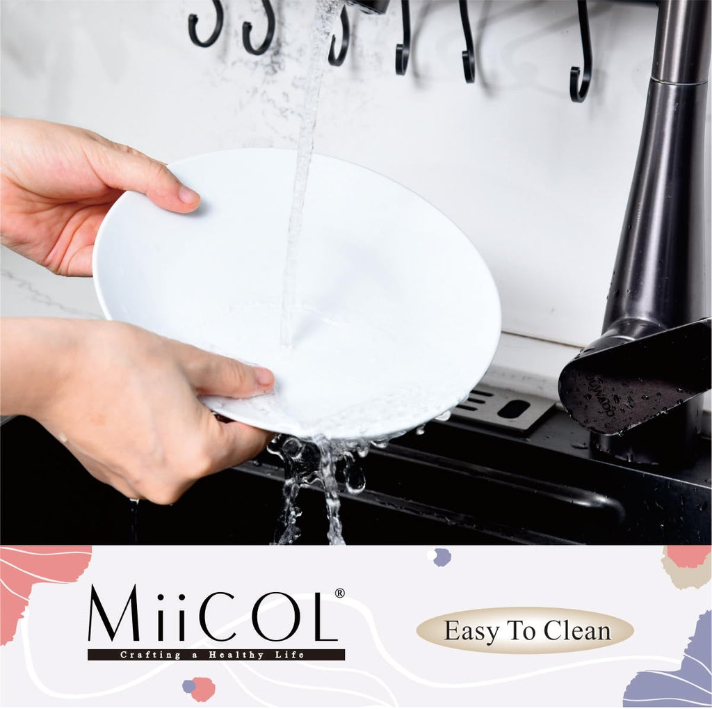 Miicol Ceramic Appetizer Plates Set of 6, White Dessert Plates 8 Inch