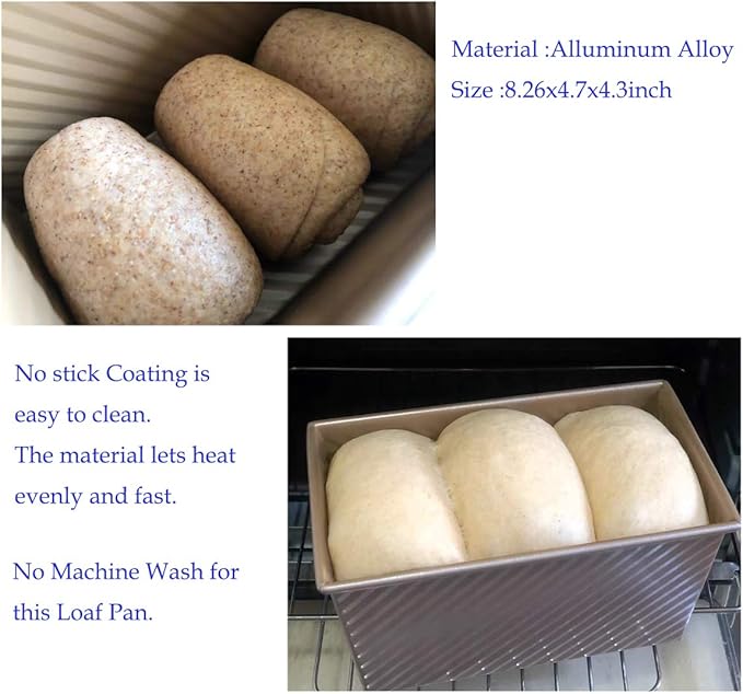Monfish Pullman Loaf Pan w Lid 1lb, 8.5x4.75x4.5