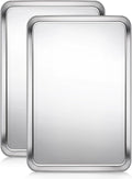 Terlulu Baking Sheet, Cookie Sheet, Stainless Steel Baking Pan, 2 Piece-19.6''x 13.8'' x 1.2'', Large Sheet Pan for Oven, Baking Tray for Baking&Roasting, Nonstick&Nontoxic&Easy Clean