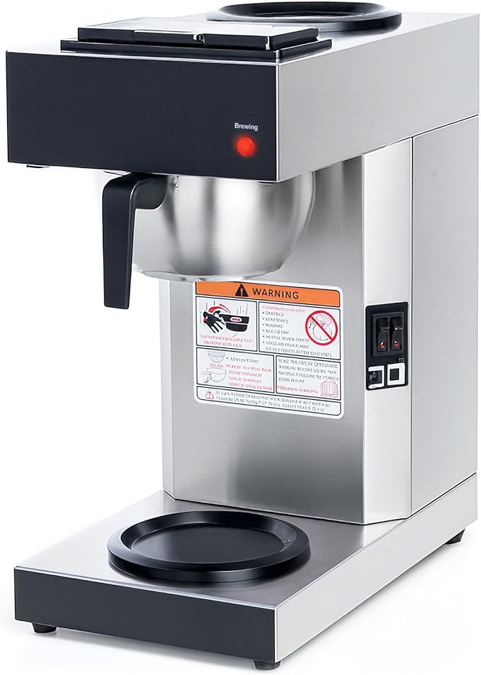SYBO 12-Cup Commercial Pour Over Coffee Maker with 2 Warmers