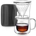 FISHNU TaiLake Coffee Self Brewing Cup - Perfect for Single Serve Coffee - Experience the Art of One Cup Pour Over Coffee Maker(Vortex Filter Set)