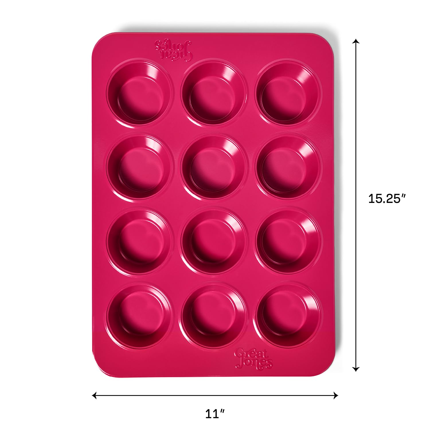 Great Jones Nonstick 12-Cup Muffin Pan (Raspberry) | Non Toxic