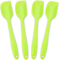 4-Piece Silicone Spatula Set with Stainless Steel Core, Green