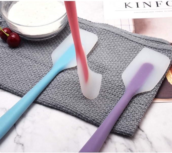 TOUGS Silicone Spatulas Set of 4 - Heat Resistant Non-Stick Flexible Rubber with Solid Stainless Steel Core Kitchen Essential Gadget Premium Scraper Spoon Set - Seamless, Dishwasher Safe, 2 Size