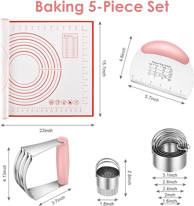 Pastry Cutter, Biscuit Cutter, Dough Scraper,Pastry Blender,Baking Mats