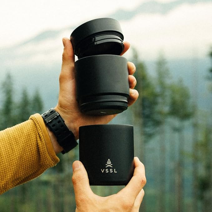 VSSL Nest Pour Over Coffee Maker, Transportable and Compact Pour Over Coffee Maker (black, Nest Pour Over Coffee Set)