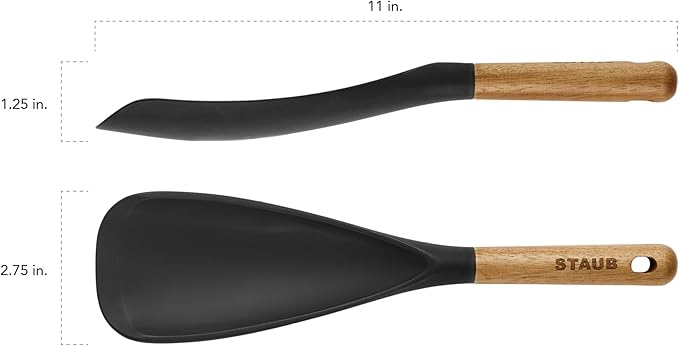 Staub Silicone with Wood Handle Cooking Utensil, Multi-function Spatula Spoon