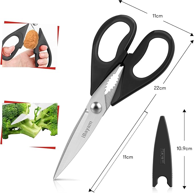 iBayam 8.7" All Purpose Kitchen Shears Heavy Duty with Protective Sheath