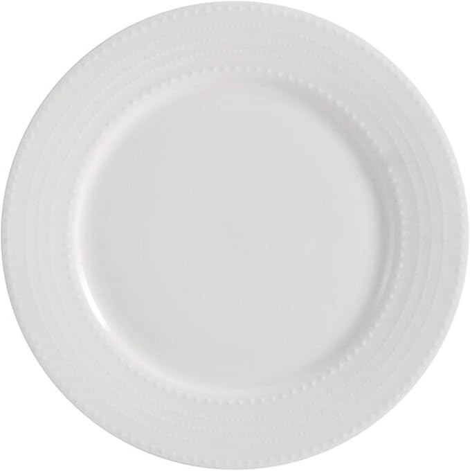 Mikasa Annabelle Bone China Dinnerware Set, 40-Piece Service for 8, White Hobnail Detail, Dinner Plates, Salad Plates, Bowls and Mugs, Dishwasher and Microwave Safe