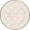 MACKENZIE-CHILDS Enamel Salad and Dessert Plate, Pink-and-White Rosy Check