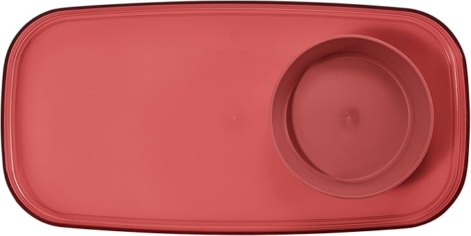 madesmart dipware Small Serving Plate, Stackable & Removable Dip Bowl for Salsa, Queso, Salad, Olives, Dishwasher & Microwave Safe, Multipurpose Plate & Bowl, Red