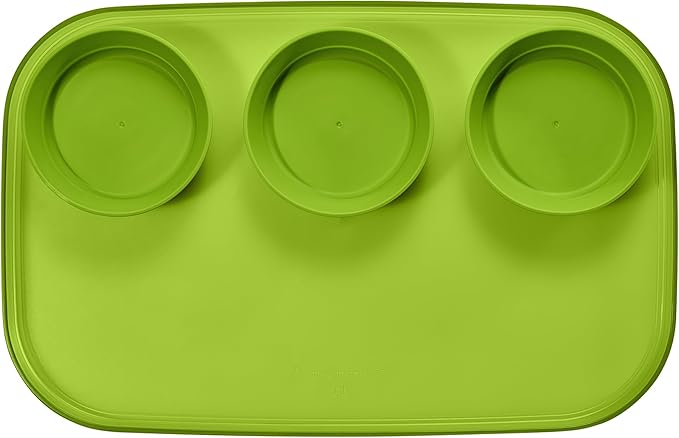 madesmart dipware 3 Bowl Serving Tray, Stackable & Removable Dip Bowls for Charcuterie, Guacomole, Snacks, Veggies, Premium Dishwasher & Microwave Safe, Multipurpose Plate & Bowl, Lime