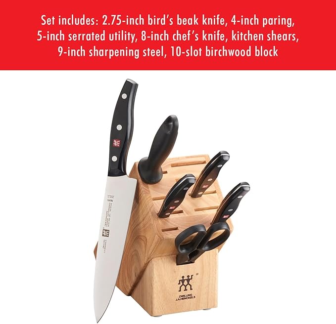 Zwilling Twin Signature 7-Pc Knife Set, Friodur Ice-Hardened Blades