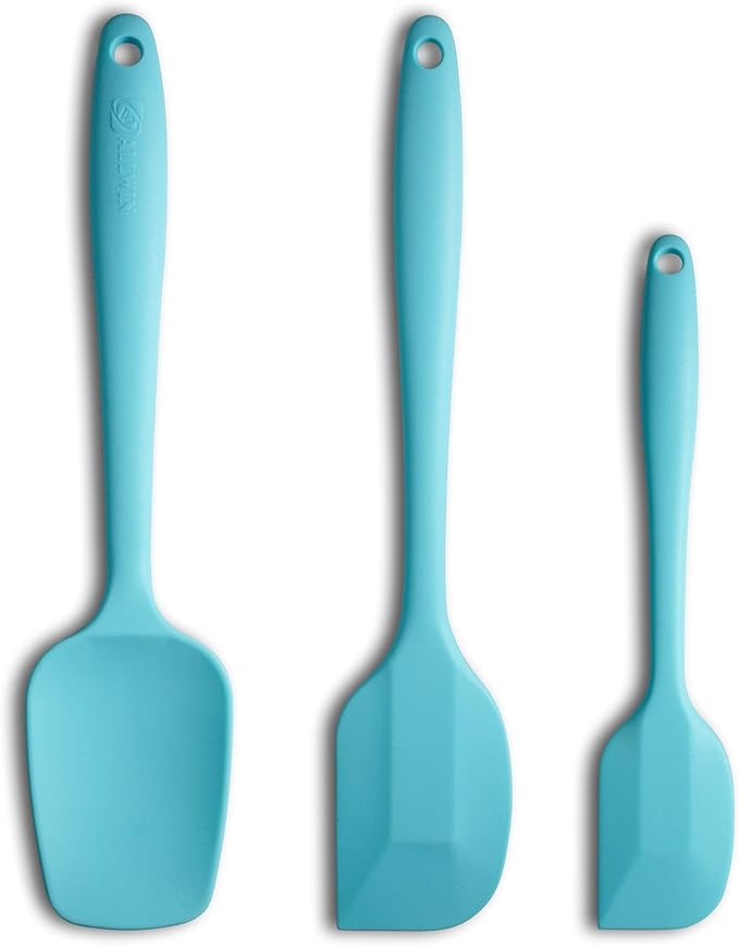 3-Piece Silicone Spatula Set, 600°F Heat Resistant, Light Blue