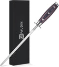 PAUDIN Honing Rod, Knife Sharpener Rod 10 inch, Professional Kitchen Knife Sharpener, High Carbon Knife Sharpening Steel with Ergonomic Pakkawood Handle, Honing Steel for All Chef Knives